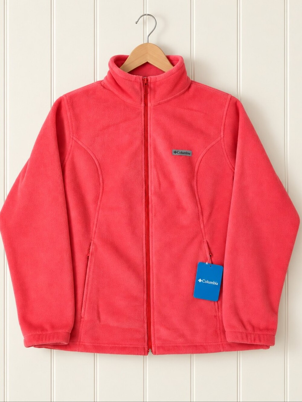 Columbia Mount Cannon Full Zip Fleece Jacket Women’s Large Pink Peach NWT